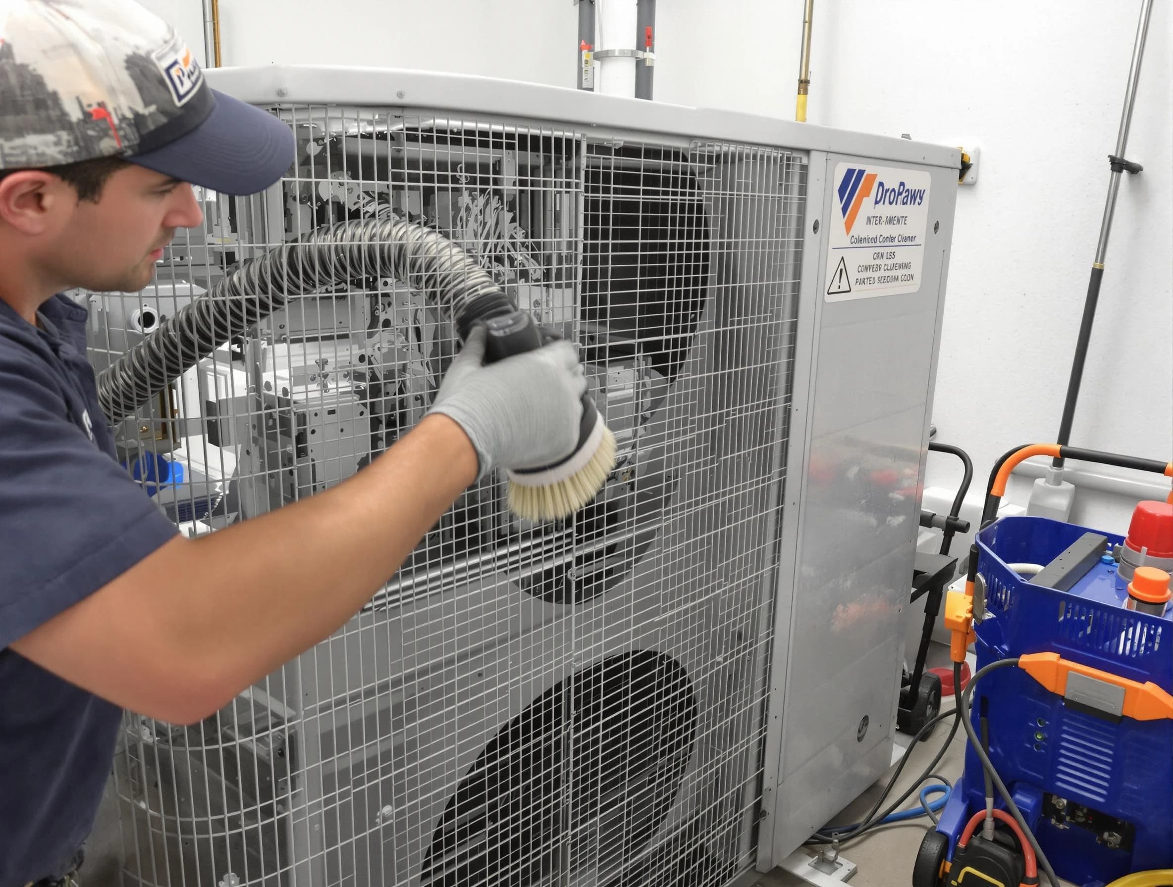 Spencer Air Duct Cleaning specialist performing precision AC coil cleaning for improved system performance in Spencer