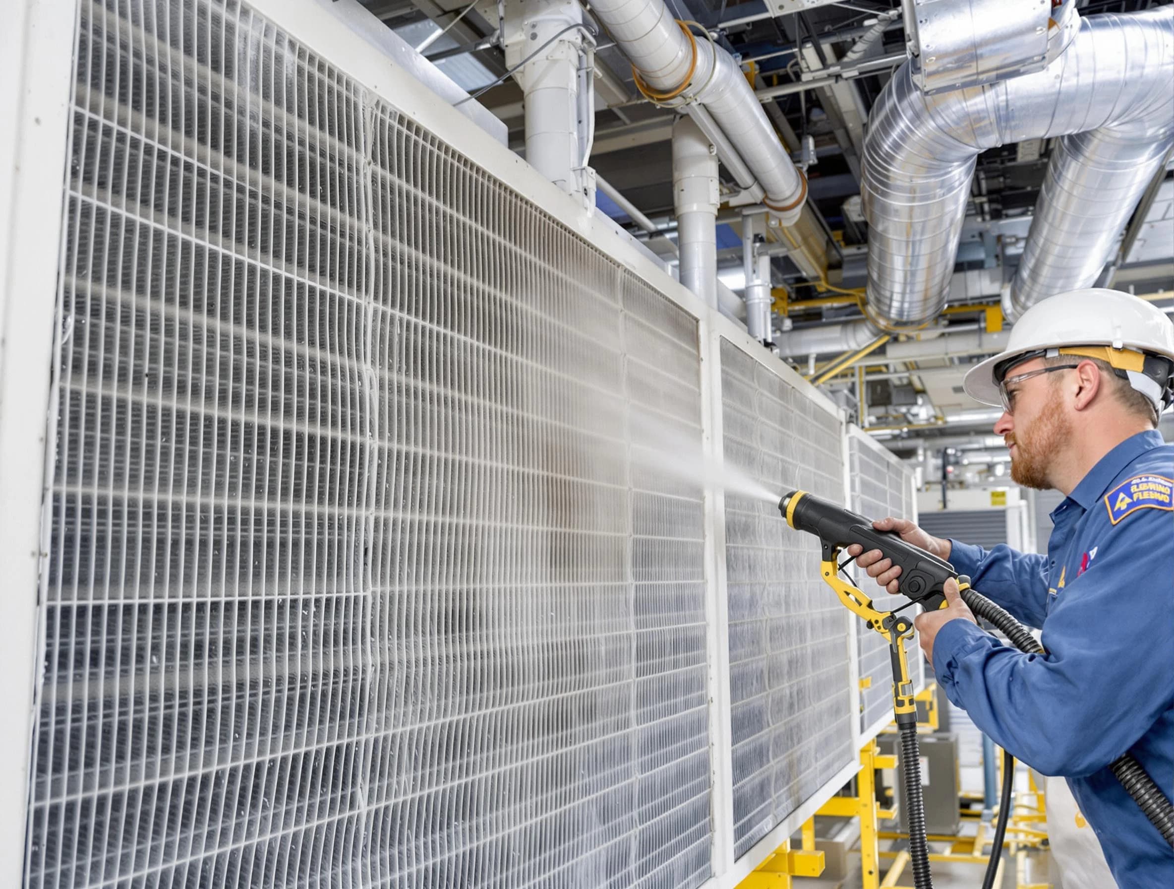 Professional commercial coil cleaning by Spencer Air Duct Cleaning in Spencer