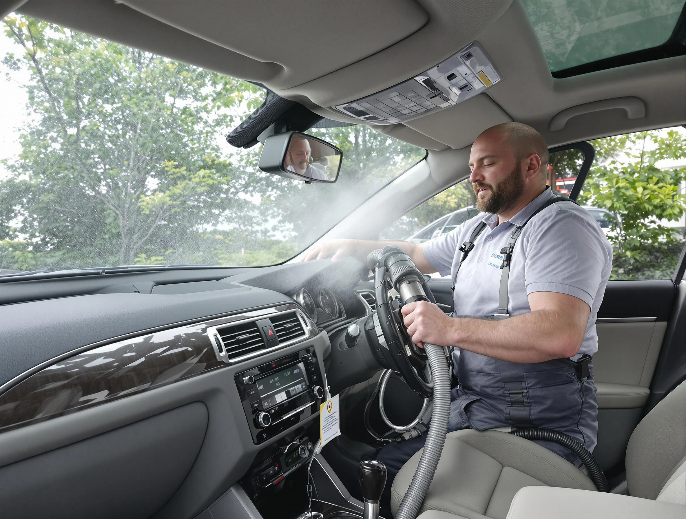 Spencer Air Duct Cleaning specialist performing professional car duct cleaning in Spencer