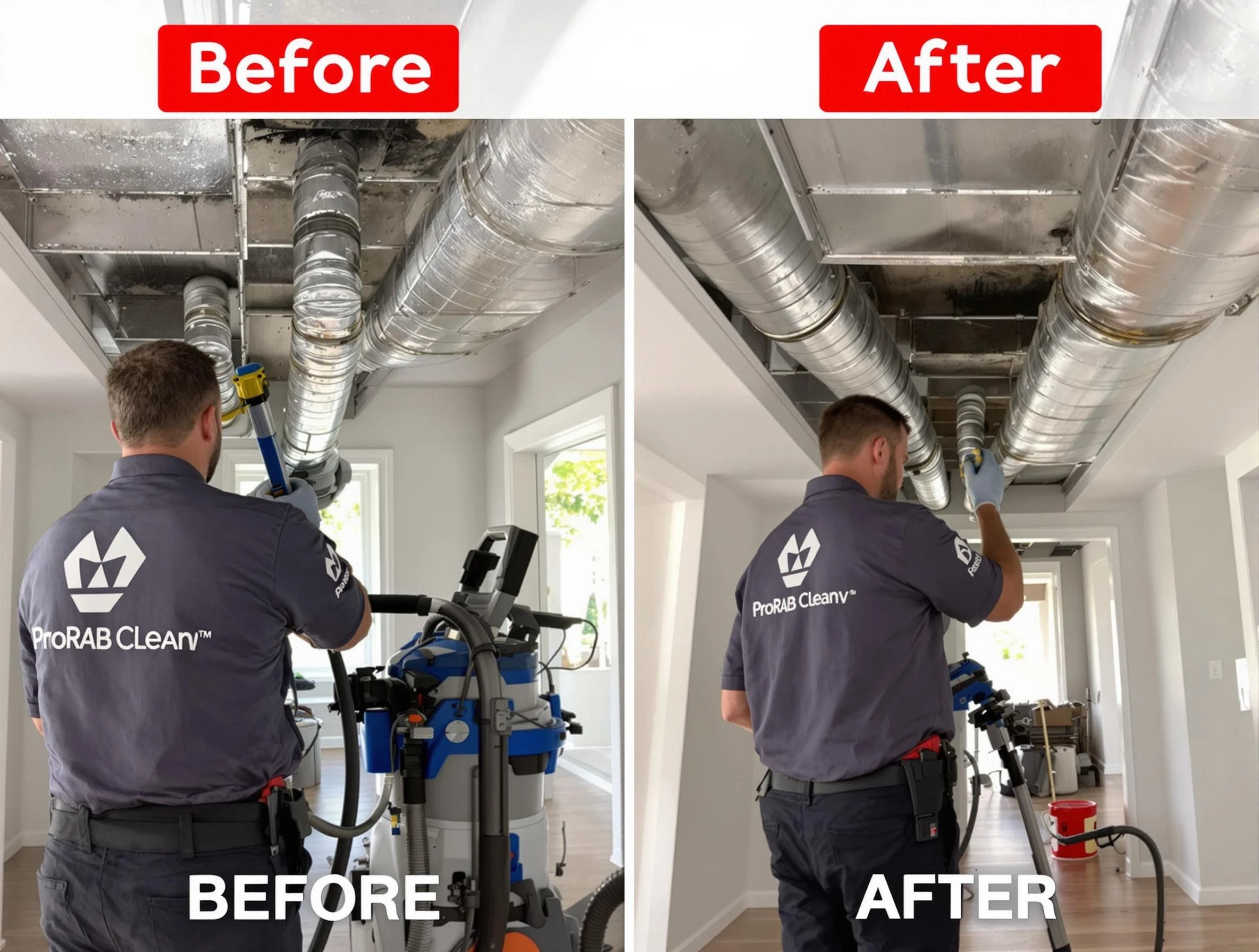 Spencer Air Duct Cleaning expert performing thorough residential duct cleaning in a Spencer home